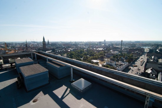View from the rooftop of the Radisson Blu Royal Hotel Copenhagen.